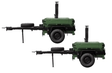 NPE NA88300 - H0 Anhänger Feldküche FKÜ 180/72 in Militärgrün (2 Stück)